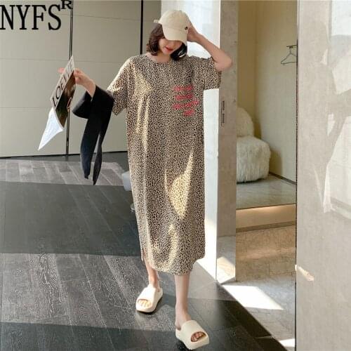 NYFS Summer dress 2021 Korean New Loose Woman Dress Vestidos Robe Elbise Fashion Patchwork Chiffon Floral Long Dress