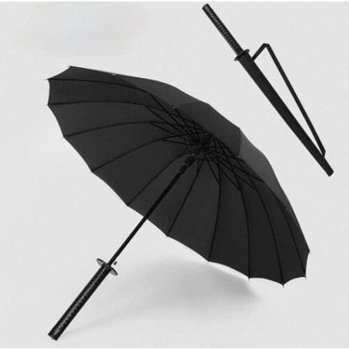 Sword Umbrella Long Handle Katana Large Uv Protection Windproof Black Outdoor Umbrella Fashion Paraguas Mujer Rain Gear BD50UU