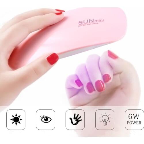 1set Nail Dryer Machine UV LED Lamp Portable USB Cable Home Use Nail UV Gel Varnish Dryer 6 LEDS Lamp Nail Art Tools 2colors