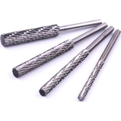 1PC 3mm Shank High Speed Steel Rotary Burr Cutter Edge diameter 3/4/5/6mm Plastic Wood Carving Grinding Aluminum Rotary File