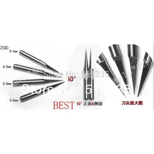 10pcs 3.175 engraving bits for spindle motor/ flat end mill