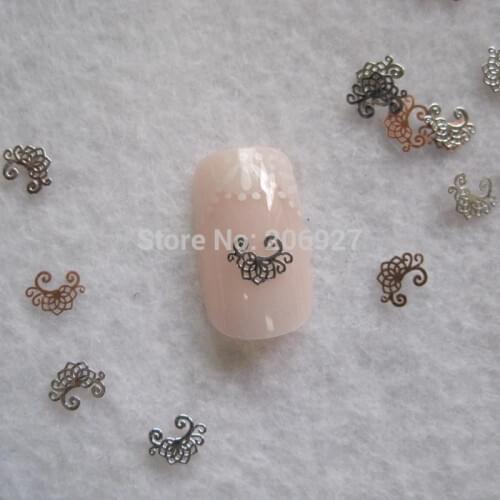 MS277-1 100pcs Silver Cute Metal Sticker Nail Art Metal Sticker Nail Art Decoration Non-adhesive Sticker