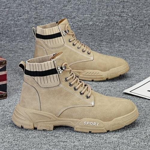 2021 Fashion Men Boots Winter Outdoor Leather Military Boots Breathable Army Combat Boots Desert Boots Men Hiking Shoes