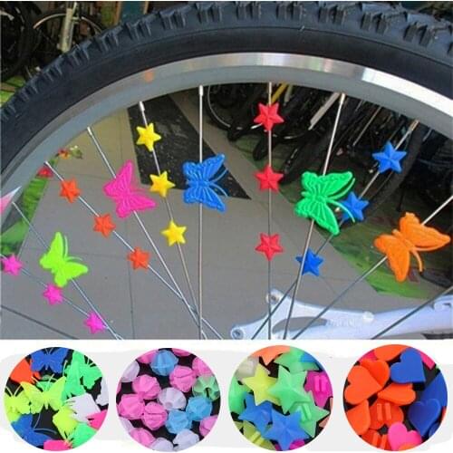 25/36 Pcs Bicycle Bike Wheel Plastic Spoke Bead Children Kids Bicycle Wheel Spoke Clip Colored Decoration