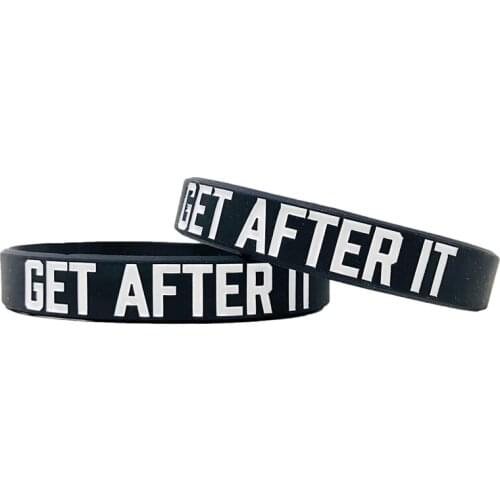 300pcs Motivational GET AFTER IT Silicone Bracelets Rubber Wristbands Free Shipping by DHL
