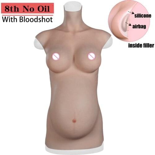 4-9 Months Realistic Silicone Fake Pregnant Belly Have Stretch Marks Big and Soft Cosplay Crossdresser Twins Pregnant Belly