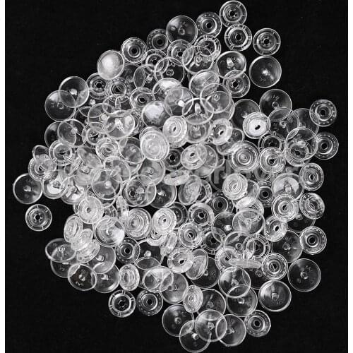 50 Sets Clear KAM Resin Snap Buttons Plastic Snaps Fasteners Press Studs Size T5 Caps