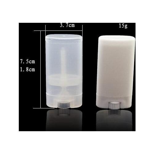 500pcs 15ml Clear/White Deodorant Container Lotion Bar 15g Oval Twist Tube Round Lip Balm Tube SN2390