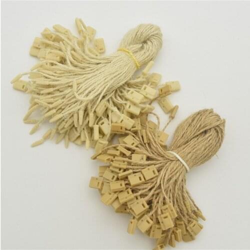 980pcs/lot Linen cord clothes garment hang Tag String Snap Lock Pin Loop Fastener Ties For product tags
