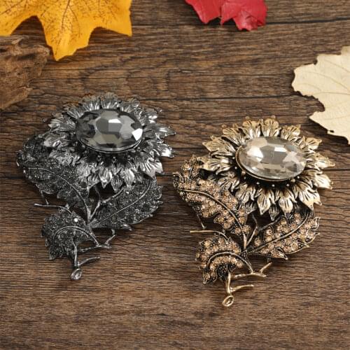 Muylinda Sunflower Enamel Pin Brooch Jewelry Vintage Women Banquet Clothes Clip Accessories Flower Pins And Brooches Gift