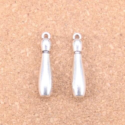6pcs Charms bowling pins 32x7mm Antique Pendants,Vintage Tibetan Silver Jewelry,DIY for bracelet necklace