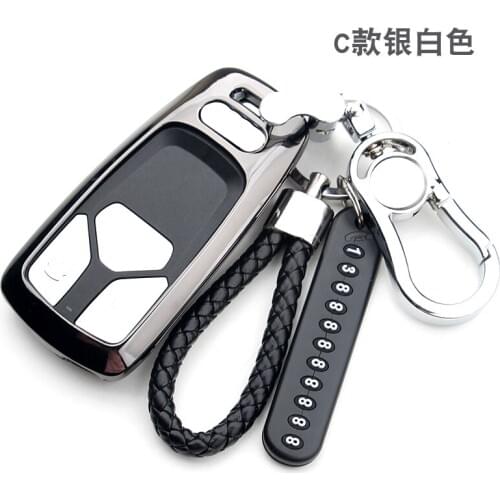 Key cover Car Key Cover Case Key Case For AUDI A4 B9 Q5 Q7 TT TTS 8S 2016 2017 car smart remote Car Styling Galvanized Alloy