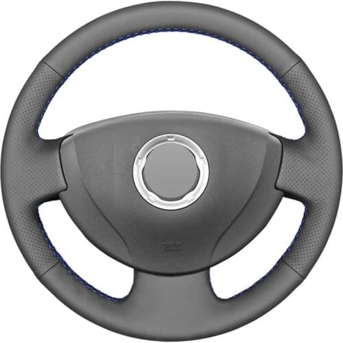 Black Artificial Leather No-slip Car Steering Wheel Cover for Renault Logan 1 Sandero 1 Clio 2 Lada Largus 1 Nissan Almera 3 G15