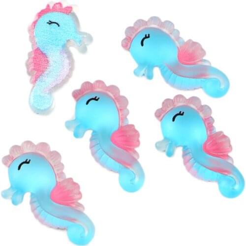 David accessories 20pcs/lot Seahorse Animal 3D Resin DIY Bow Bag Phone Cover Acrylic Material Craft Home Decoration,20Yc8373