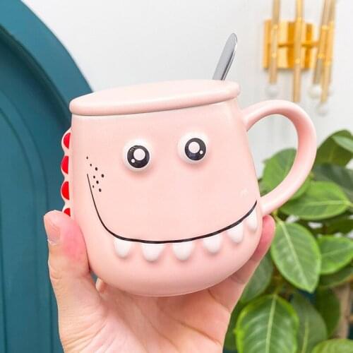 Dinosaur Ceramic Cup Funny Cartoon Big Belly Mug Student Gift Cute Coffee Cup