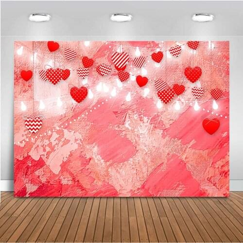 Valentines backdrop for photography Red Heart Background for photo studio Glitter Bokeh Photocall Boda Back dorp Love Backdrops