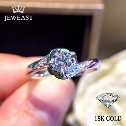 Natural Diamond 18K Gold Pure Gold Ring Beautiful Gemstone Ring Good Upscale Trendy Classic Party Fine Jewelry Hot Sell New 2020