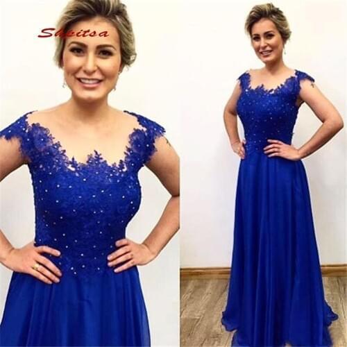 Royal Blue Mother of the Bride Dresses for Wedding Party Plus Size Women Evening Groom Dinner Dresses