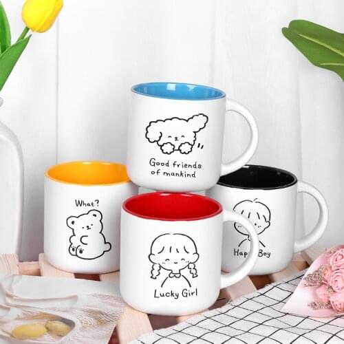 Creative personality ceramic cup large capacity mug coffee cup trend couple cup home men and women water cup cute