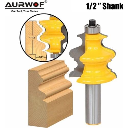 LAVIE 1pc 12mm1/2 Inch Shank Architectural Molding Line Router Bit Woodworking Crown Milling Cutter for Wood Bit Face Mill 03081