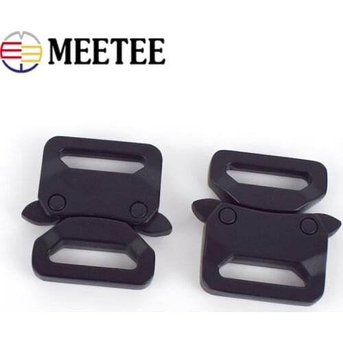Meetee 2/5pcs ID20/25mm Metal Automatic Release Buckles Belt Adjustment Buckle DIY Multifunctional Outdoor Strap Band Snap Hook