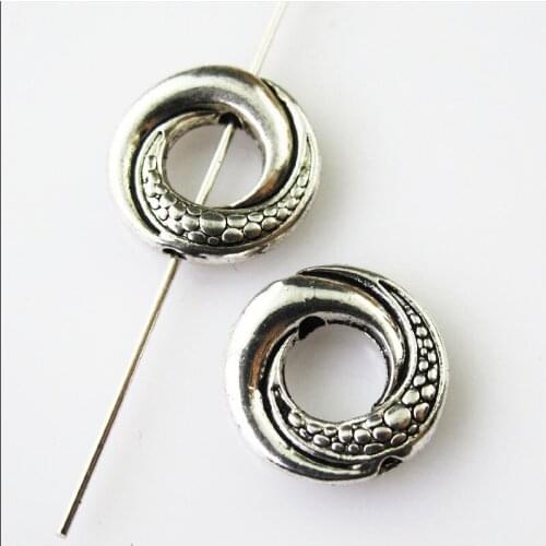 Fashion 8Pcs Tibetan Silver Color Round Circle Spacer Beads Frame Charms 14.5mm