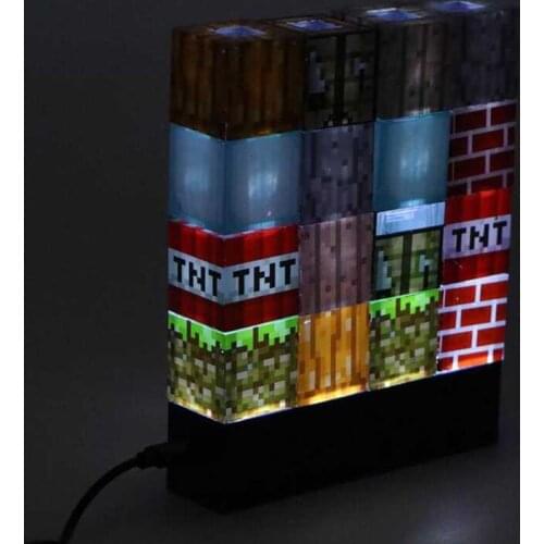 Vogliovoi Custom Stitching Lamp USB Power Decoration Building Blocks DIY Stacking Pixel Patterns For Festival Gift Decor