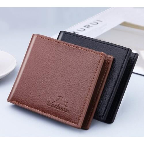 New Arrival Man Leather Wallet With Coin Pocket Interior Zipper Money Bag Mens Credit Card Holder Slim Purse For Male