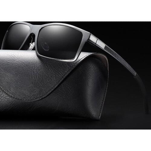 New Aluminum Magnesium Polarizing Sunglasses for Men Polarizing Mirror Square Explosive Driving Sunglasses