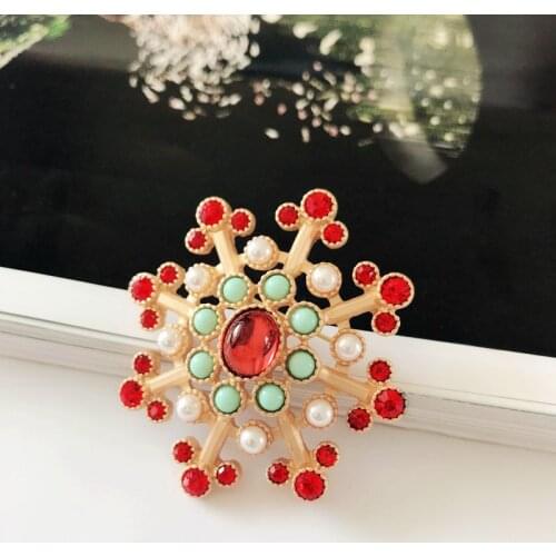 New Sweet Design Colorful Elegant Pearl Flower Alloy Brooches Pin Decoration