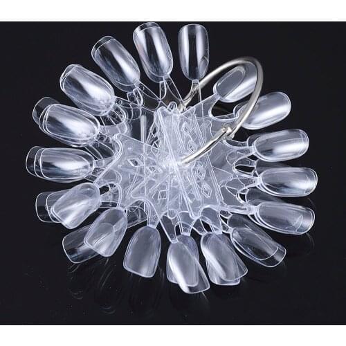 50 Pieces Color Card False Nail Hoop Color Board Pattern-Making Model Practice Nail Display Board of Professional Nail Tools