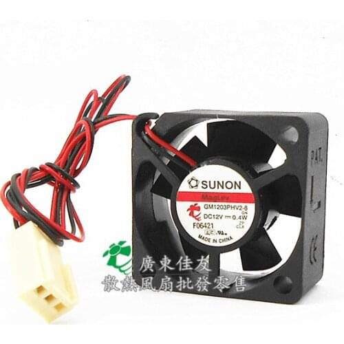 Original SUNON 3015 0.4W GM1203PHV2-8 30*30*15mm DC 12V 2 line 3CM Cooling Fan