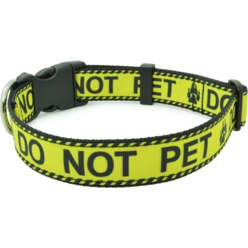 Dog Collar DO NOT PET Emotional Support Pet Collar Adjustable Collar for Medium Large Dogs Pitbull Nylon Collar Large