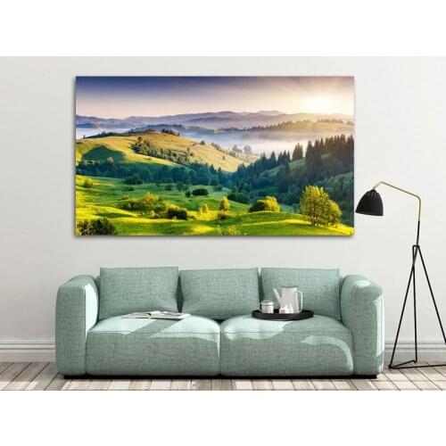 Landscape Picture Wall Art Hills Forest Nature Nature Green Plants Home Decoration Painting Canvas Posters and Prints