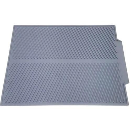 Drain Rack Silicone Dish Drainer Tray Large Sink Drying Rack Worktop Organizer Drying Rack for Dishes Tableware Grey
