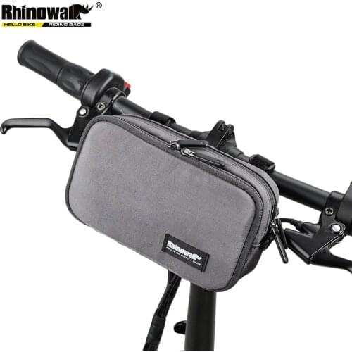 RHINOWALK Bicycle Handlebar Bag Multi-Functional Waterproof for Bike Mobile Phone Case Black Gray Colors Large Capacity X2011