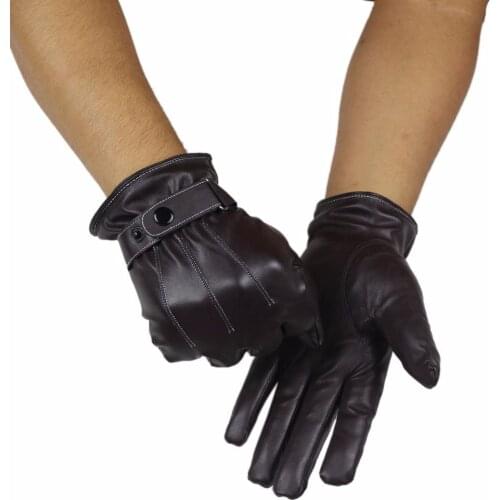 Luxurious PU Leather Gloves Mens Winter Mittens Warm Gloves For Woman Winter Glove guantes mujer European style