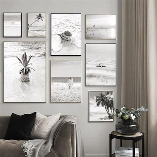 Nordic Black and white Scenery Picture Wall Art Canvas Painting Landscape Poster and Print for Scandinavian Dormitory Home Decor