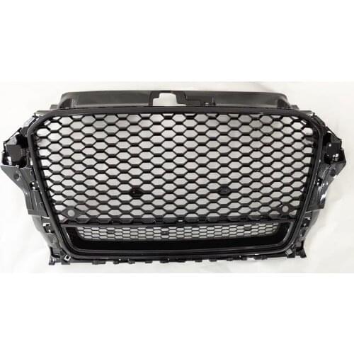 Honeycomb Grill Mesh Gloss Black for Audi A3/S3 8V 2014 2015 2016 RS3 Quattro Style Hex Mesh Front Bumper Hood Grille
