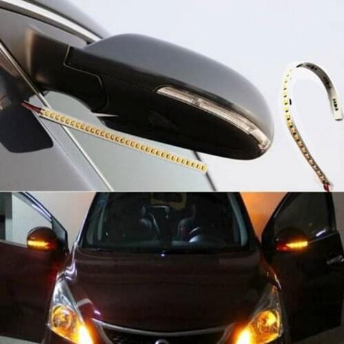 12V Cars LED Rear View Mirror Blinker Running Lights Auto Flowing Turn Signal Guide Strip Car Styling Accessories
