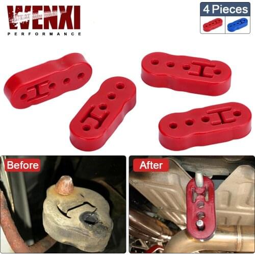 Universal 4pc/lot Polyurethane Exhaust/Muffler HANGER Lengthened Blue or Red WX8950