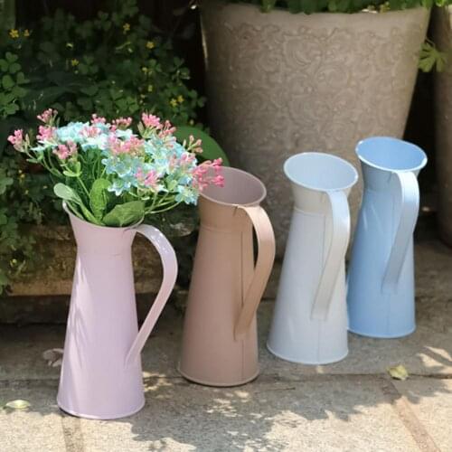 Flower Vase Vintage Anti-slip Iron Pitcher Jug Shaped Flower Pot for Living Room Flower Pots Planters Garden Supplies