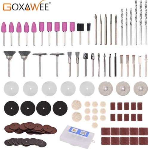 GOXAWEE Rotary Tools Abrasive For Dremel Electric Drill Wood Metal Engraving Cutting Grinding Carving Polishing Accessories