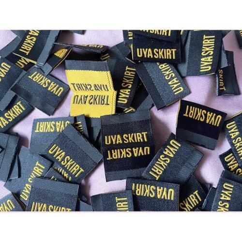 Custom High density Clothing Tag Woven Label main label damask label Embroidery Tags for Garment Bags DIY Sewing Accessories