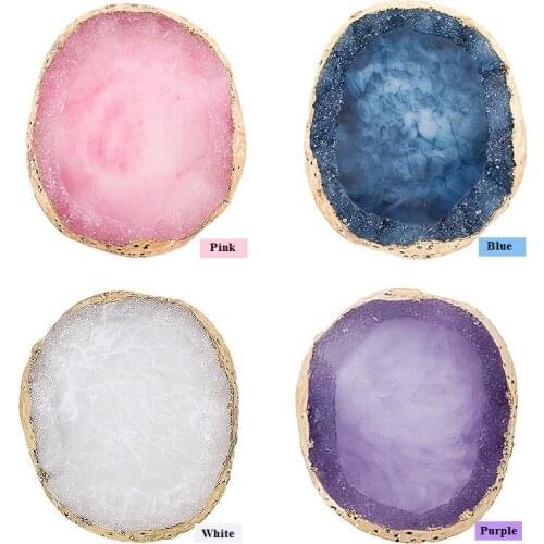 1PC Nail Art Plate Natural Resin Nail Color Palette Paint Drawing Stand Nail Polish Gel Display Photo Props Showing Art Tools