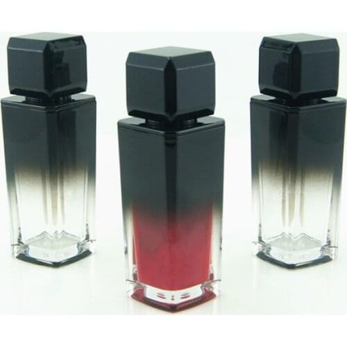 100pcs 8ml Black Diamond Gradient Color Lip Glaze Tube Plastic Lip Gloss Cosmetic Packaging Container Lipgloss Refillable Bottle