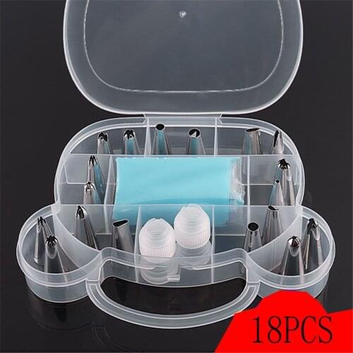 18PCS Cupcake Stainless Steel Sphere Ball Shape Icing Piping Nozzles Pastry Cream Tips Flower Torch Pastry Tube Decoration