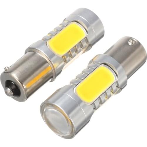 2pcs 1156PY BAU15S PY21W 7.5W LED COB Bulbs Turn Signal Backup Light Lamp Amber Yellow Tail Lamp Support Dropshipping