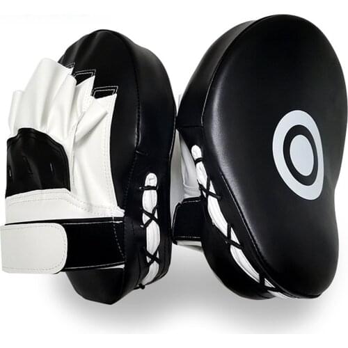 2PCS Boxer Target Curved Focus Punch Mitt Kickboxing Muay Thai Target Fitness Training Target Black and White