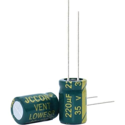20pcs High frequency low resistance aluminum electrolytic capacitor 35V220UF 220uf35v volume: 8x12